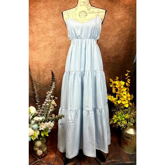 And Now This Women's Cut Out Tiered Maxi Dress - Periwinkle Blue - size XS - Picture 3 of 16